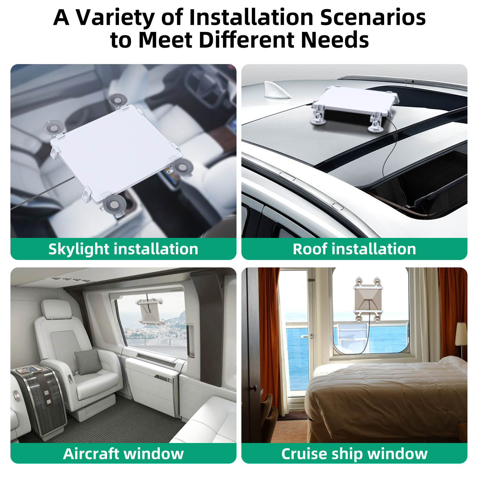 White Star Mini Car Suction Mount Bracket - Universal Glass Mount for Roof view 5