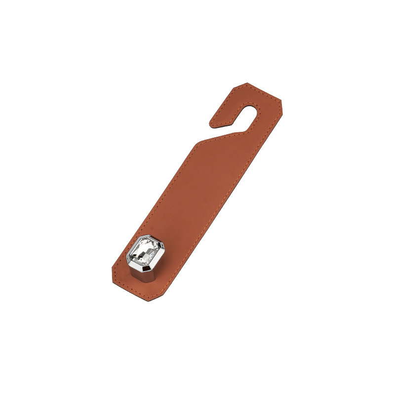 Claret Car Multi-Functional PU Leather Hook with Crystal Decoration – Hidden view 5