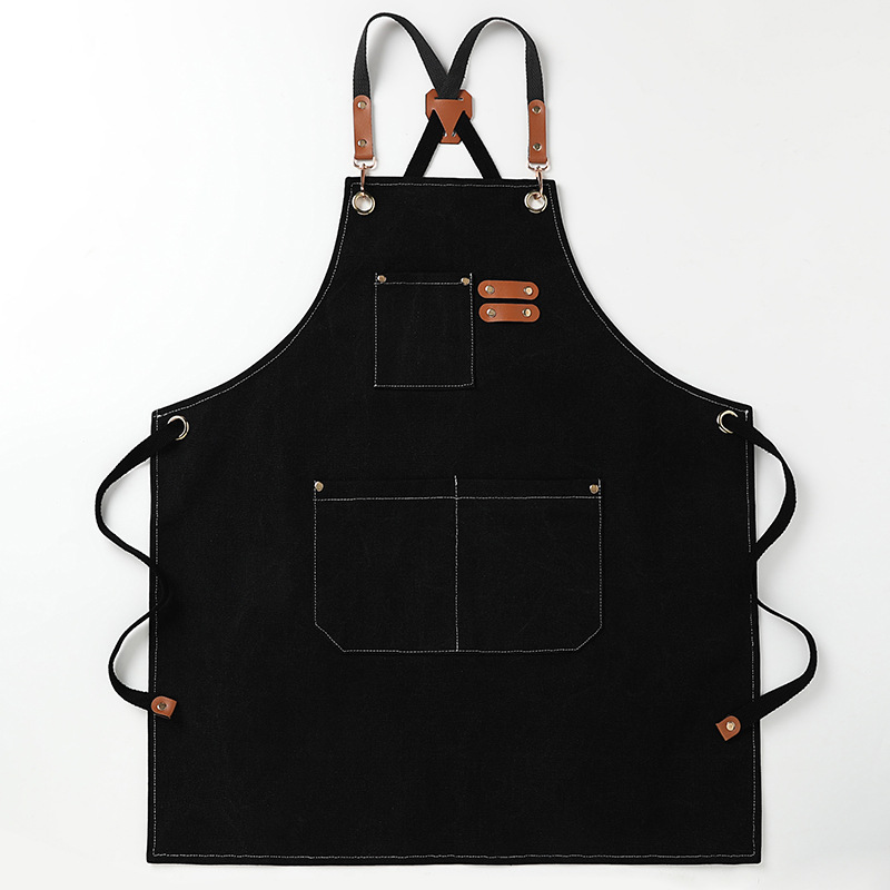 Black 16-ounce Heavy-Duty Canvas Apron – Durable