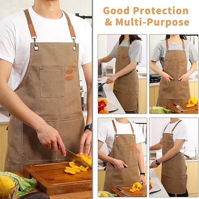 Black 16-ounce Heavy-Duty Canvas Apron – Durable view 4