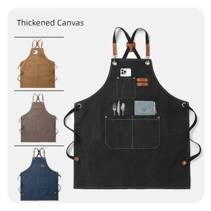 Brown 16-ounce Heavy-Duty Canvas Apron – Durable view 4