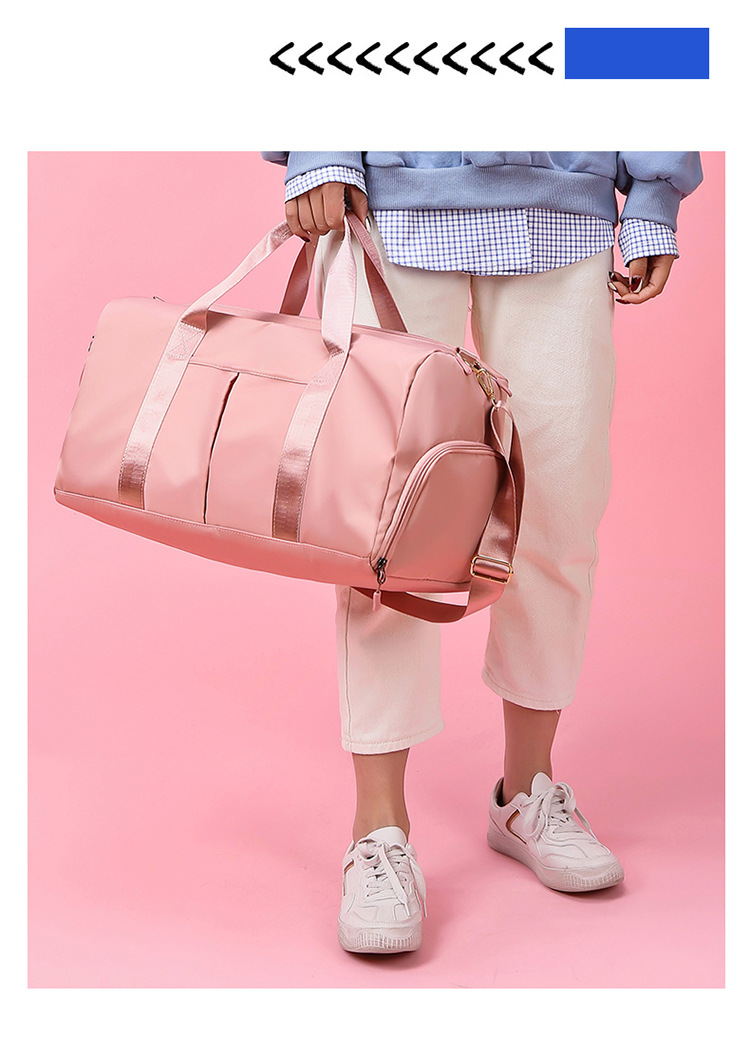 Pink Large Capacity Travel Duffel Bag – Wet & Dry Separation view 2