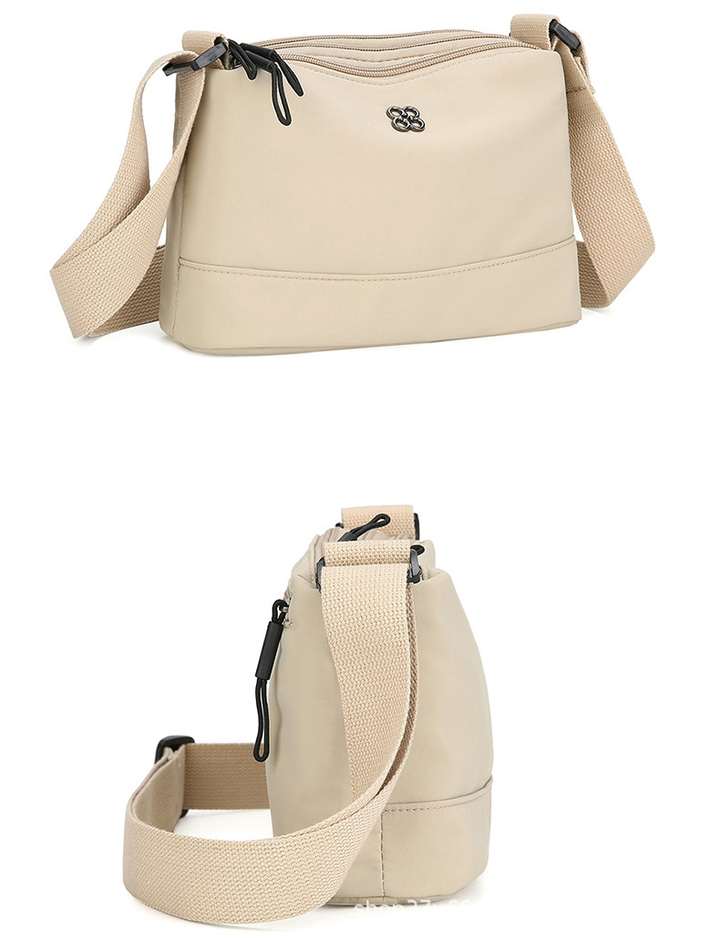 Khaki Lightweight Multi-Layer Crossbody Bag for Women – Compact view 2