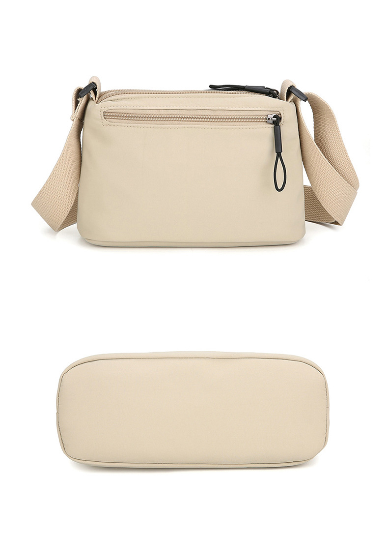 Khaki Lightweight Multi-Layer Crossbody Bag for Women – Compact view 3