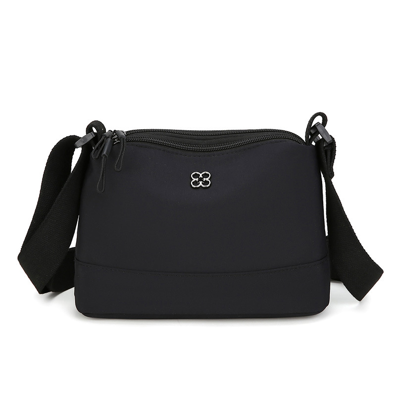 Black Lightweight Multi-Layer Crossbody Bag for Women – Compact