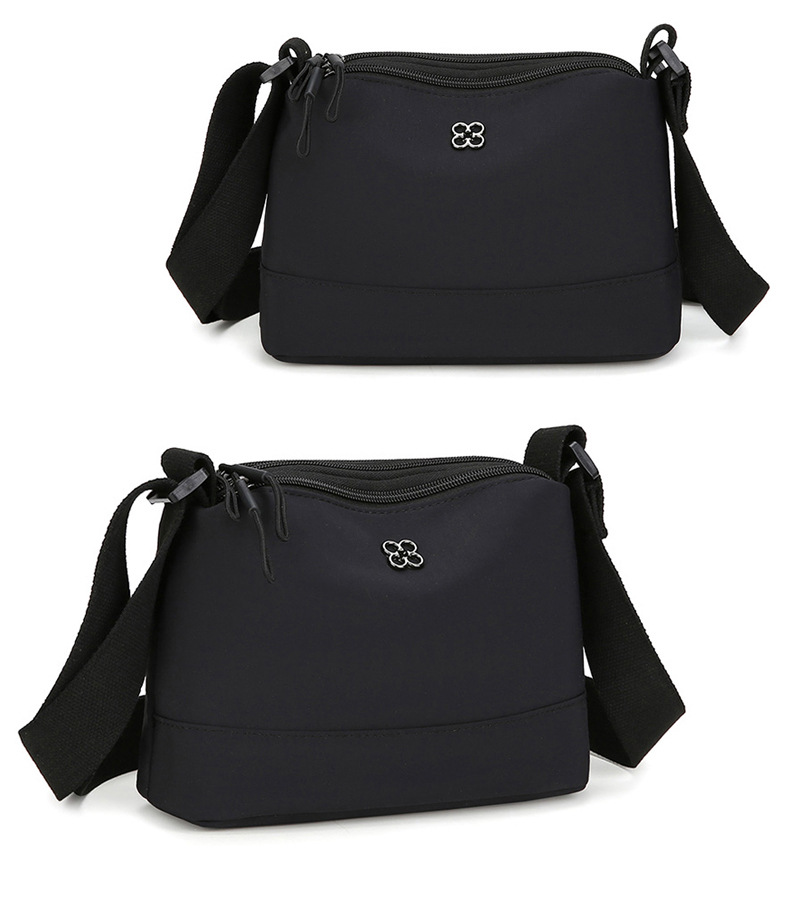 Black Lightweight Multi-Layer Crossbody Bag for Women – Compact view 2