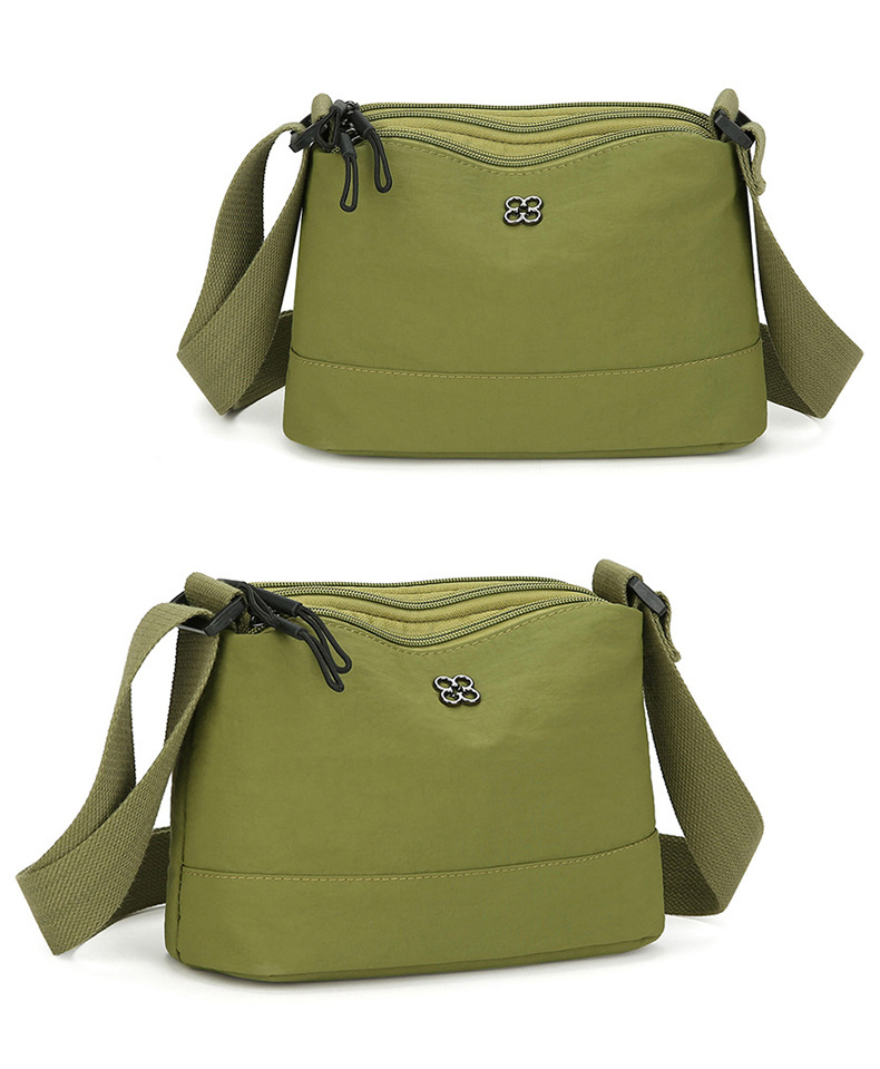 Green Lightweight Multi-Layer Crossbody Bag for Women – Compact view 2