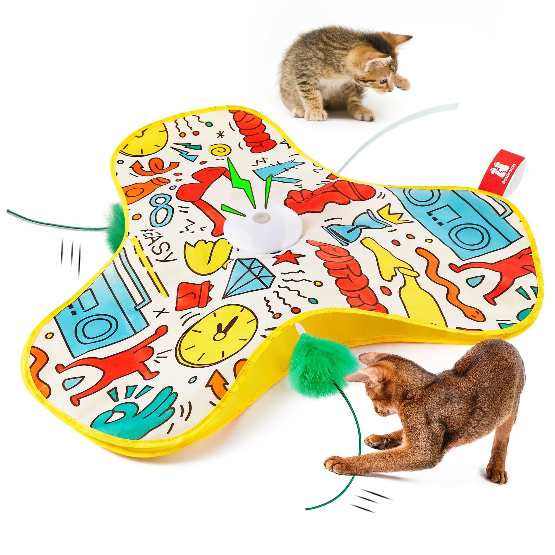 Yellow Interactive Cat Toys Rechargeable