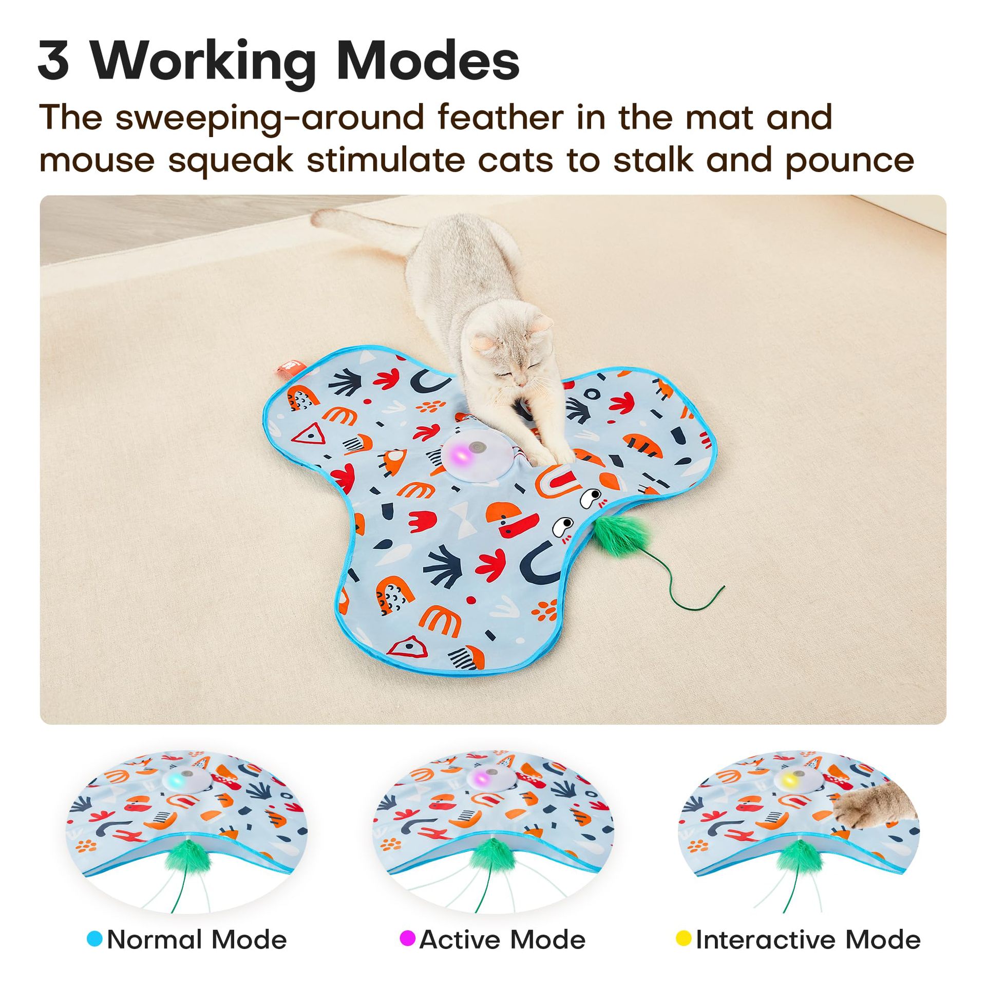 Blue Interactive Cat Toys Rechargeable view 3