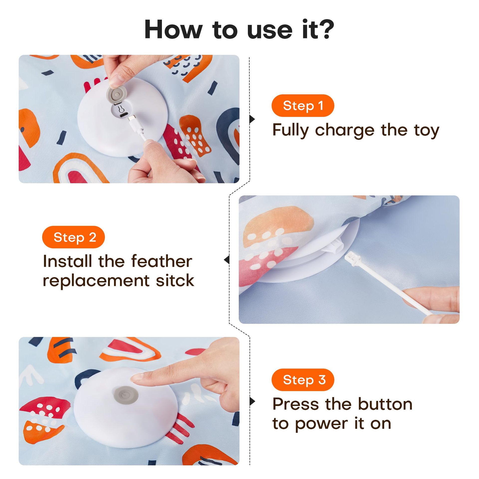Blue Interactive Cat Toys Rechargeable view 6