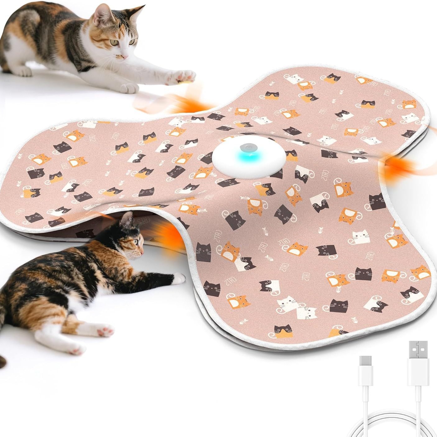 Pink Interactive Cat Toys Rechargeable