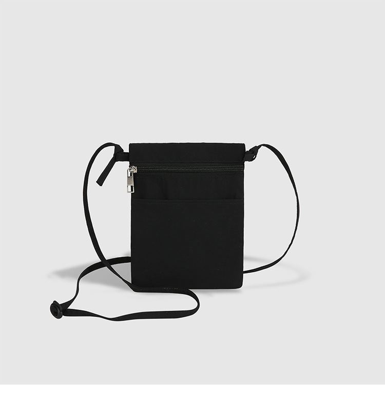 Black Minimalist Lightweight Nylon Crossbody Phone Bag - Compact & Stylish for