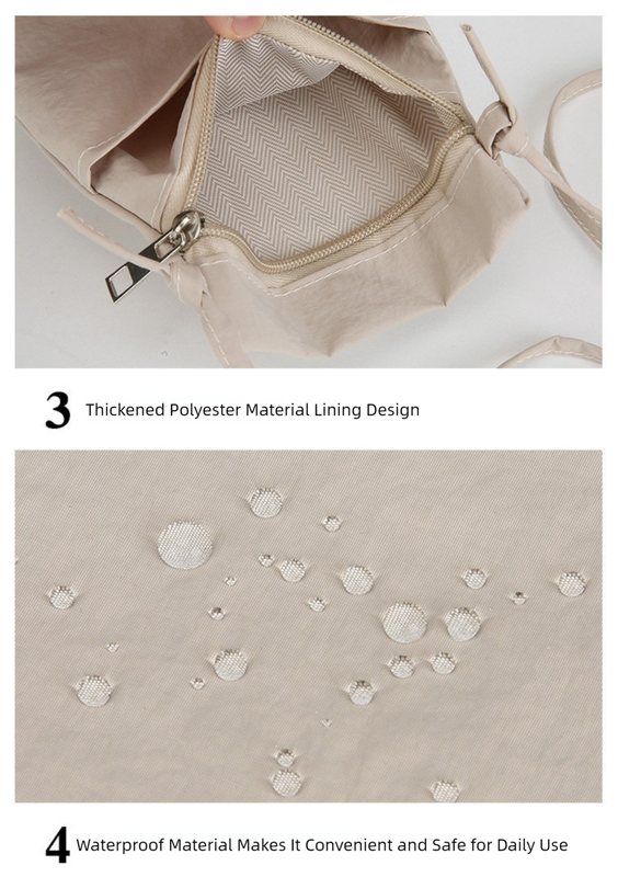 Black Minimalist Lightweight Nylon Crossbody Phone Bag - Compact & Stylish for view 5