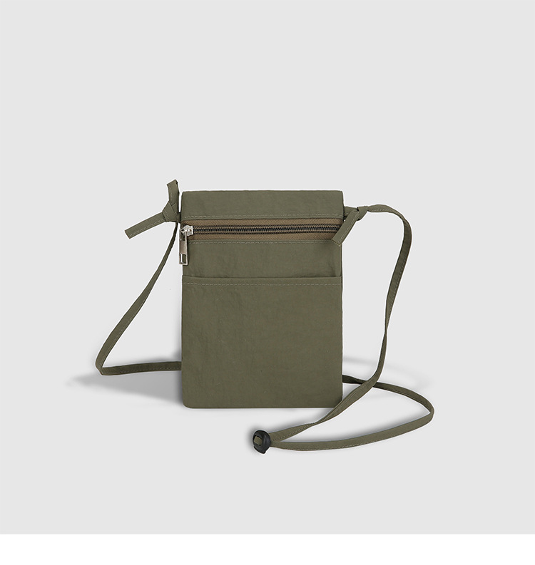 Green Minimalist Lightweight Nylon Crossbody Phone Bag - Compact & Stylish for
