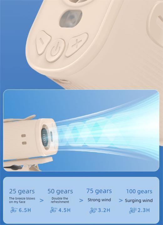 Blue High-Speed Mini Clip Fan with 360° Rotation – Portable view 4