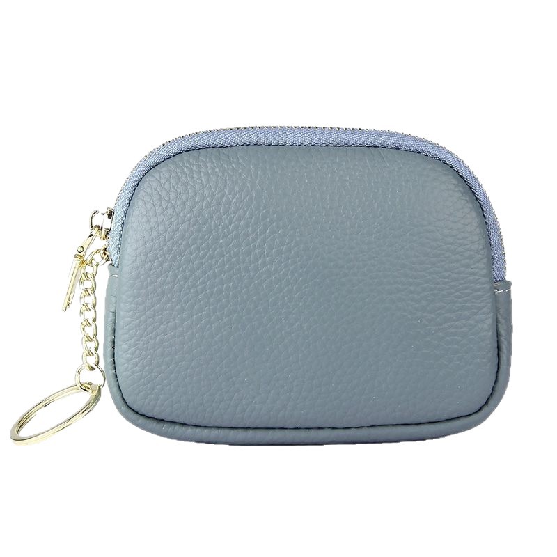 Blue Stylish Mini Zipper Wallet for Women – Compact PU Coin Purse with Key view 5