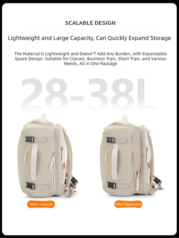 Beige Stylish & Spacious Backpack – Lightweight view 4