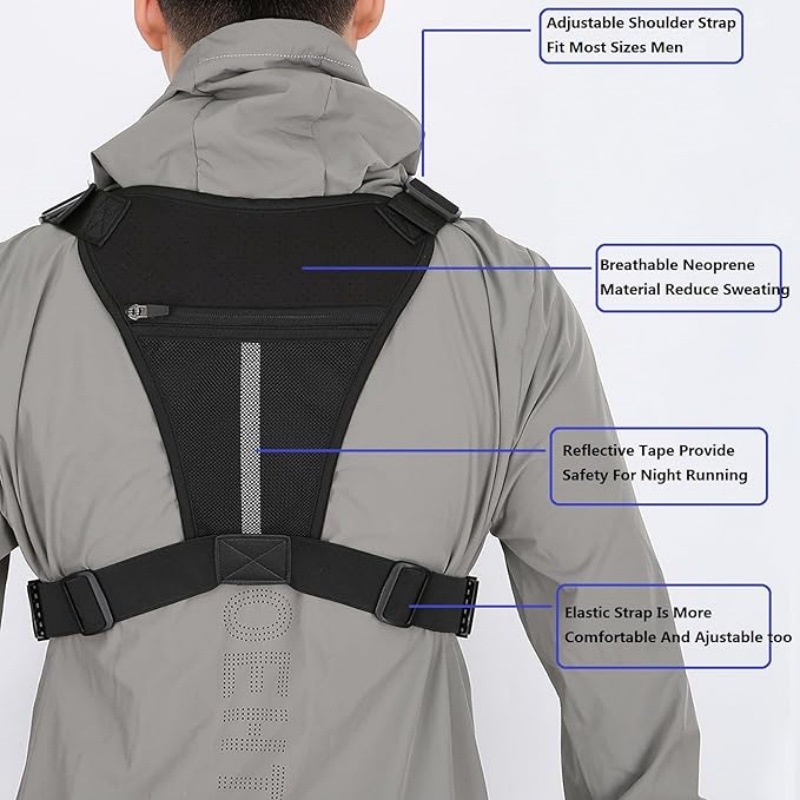 Brown Outdoor Tactical Chest Pack – Lightweight Running & Hiking Vest for Men view 3