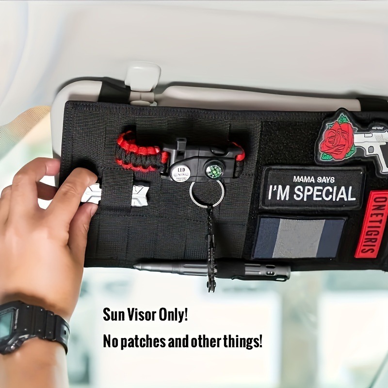 2 Pcs Khaki Car Sun Visor Organizer – Multi-Purpose Tactical Storage Bag for Tools view 4
