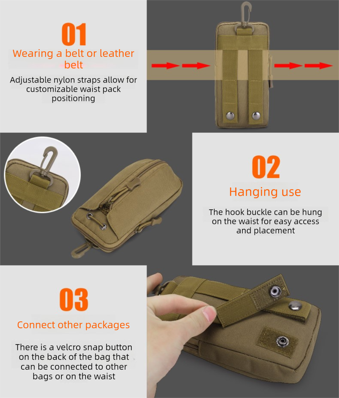 Black Multi-Functional Outdoor Water Bottle & Phone Pouch – Tactical Zippered view 6