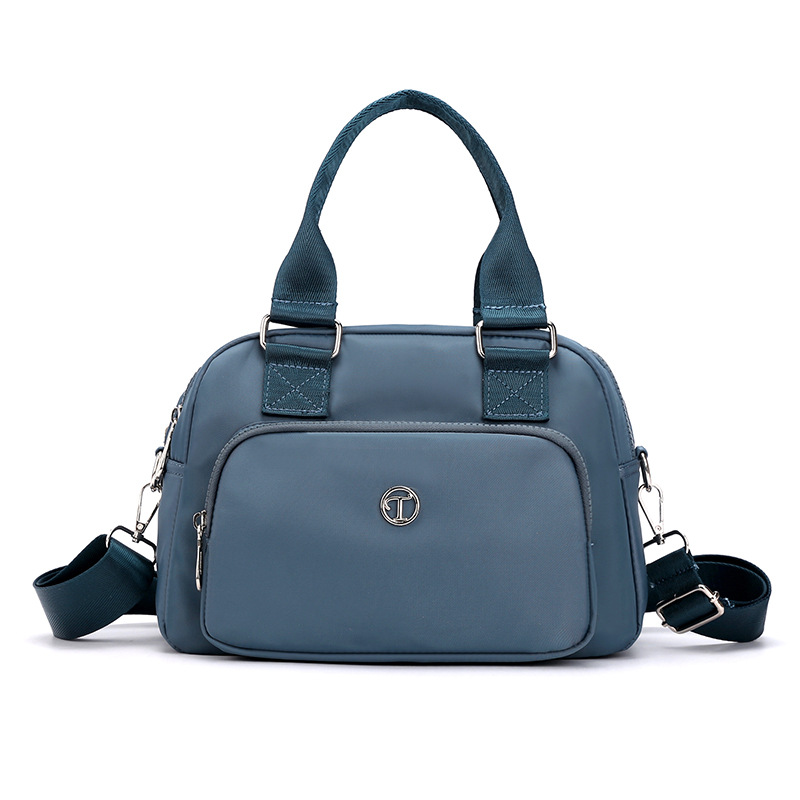 Blue Large Capacity Single Shoulder Bag – Waterproof Nylon Tote with