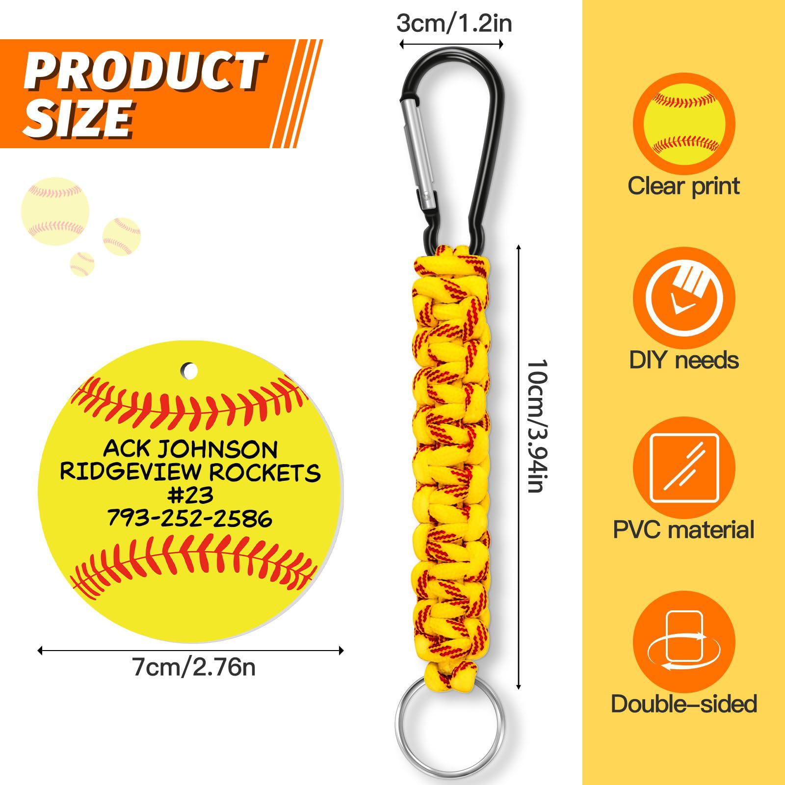 Brown DIY Basketball Keychain – Acrylic Ball Pendant with Nylon Rope, 2-Pack view 3