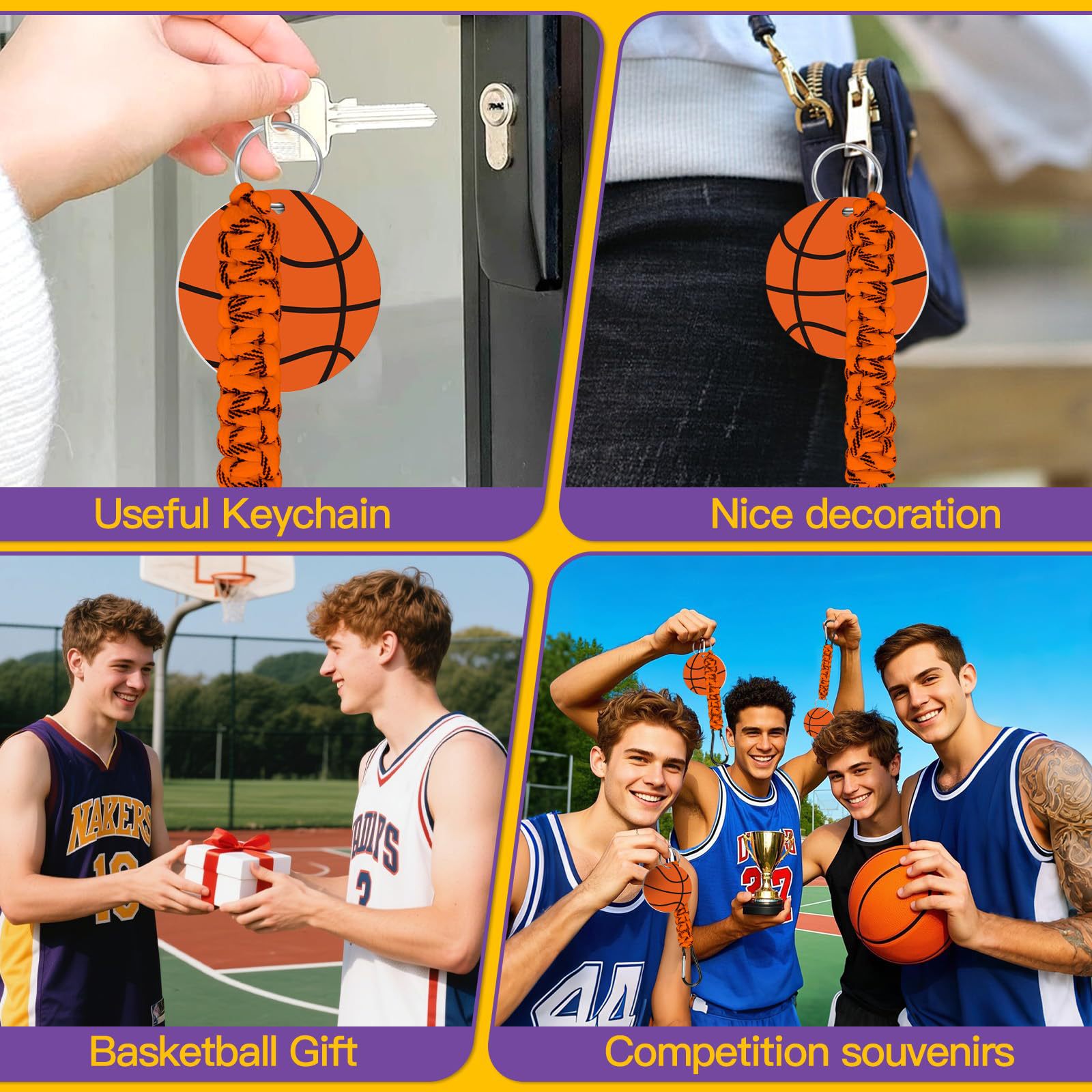 White DIY Volleyball Keychain – Acrylic Ball Pendant with Nylon Rope, 2-Pack view 5