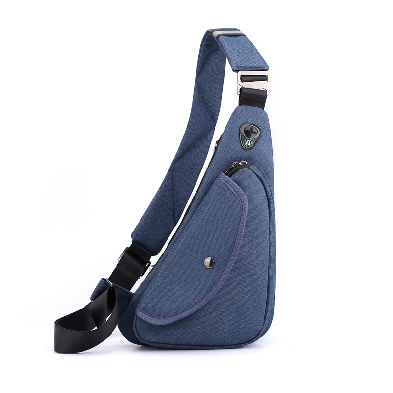 Dark Blue Men's Nylon Fabric Chest Bag – Lightweight