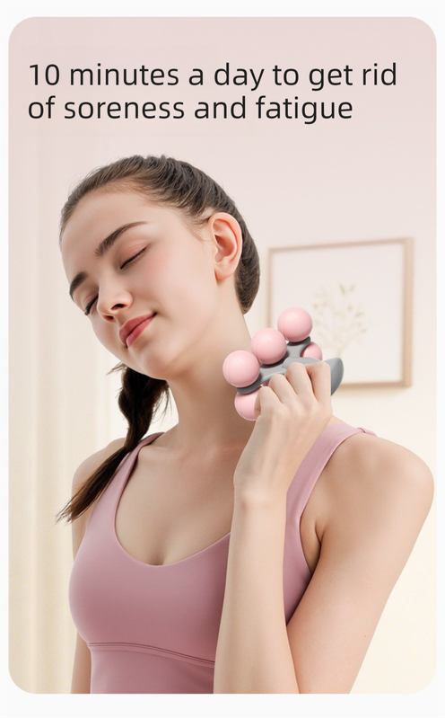 Blue Portable 6-Wheel Massage Roller – Quiet view 3
