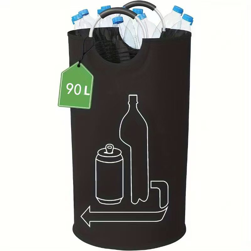 Black Portable Oxford Fabric Collapsible Laundry Basket – Waterproof