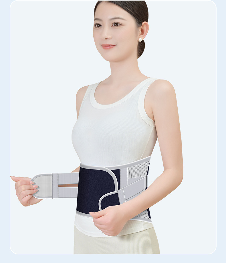 Size L Grey Wide Breathable Lumbar Support Belt – Adjustable Back Brace for view 4