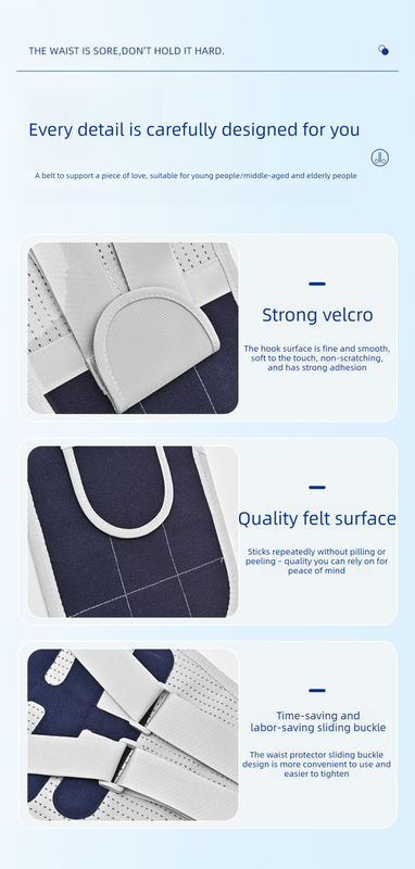 Size XXL Grey Wide Breathable Lumbar Support Belt – Adjustable Back Brace for view 3