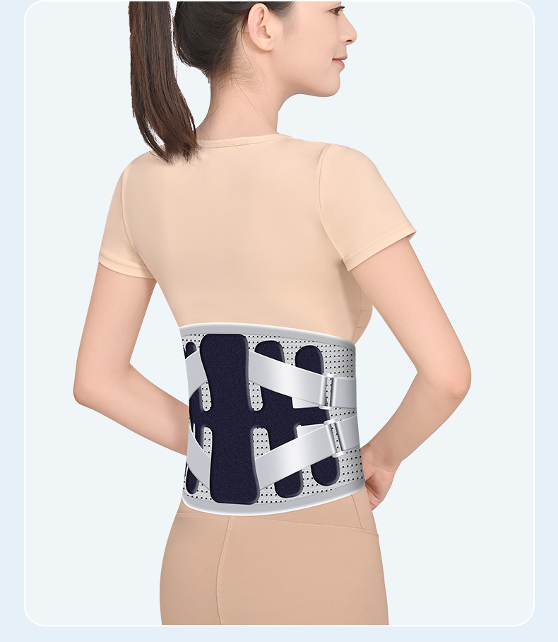 Size XXL Grey Wide Breathable Lumbar Support Belt – Adjustable Back Brace for view 5