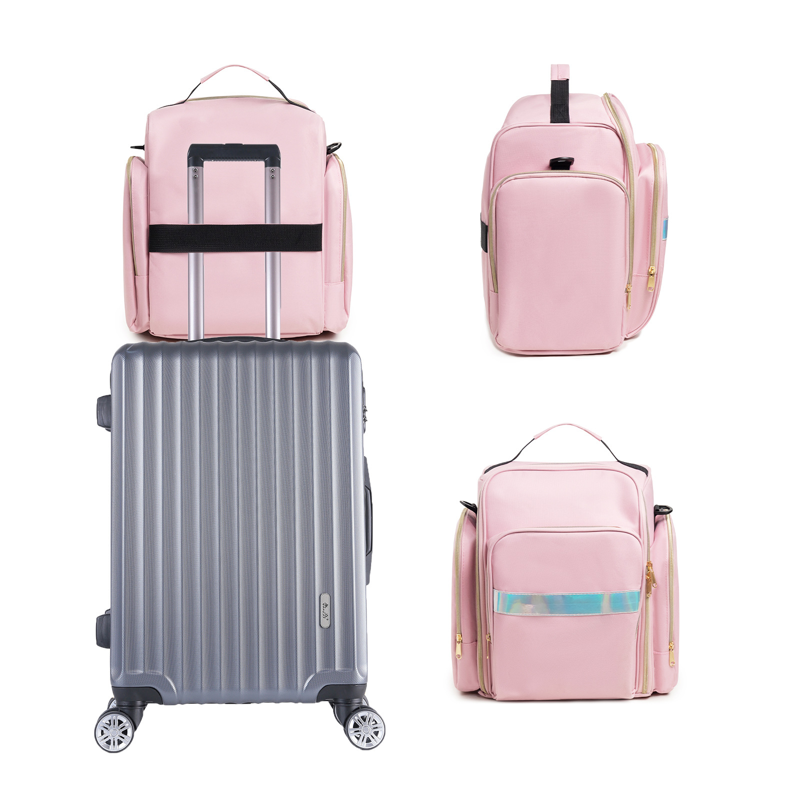 Large Capacity Travel Makeup Backpack with 5 Removable Organizer Cases & view 9