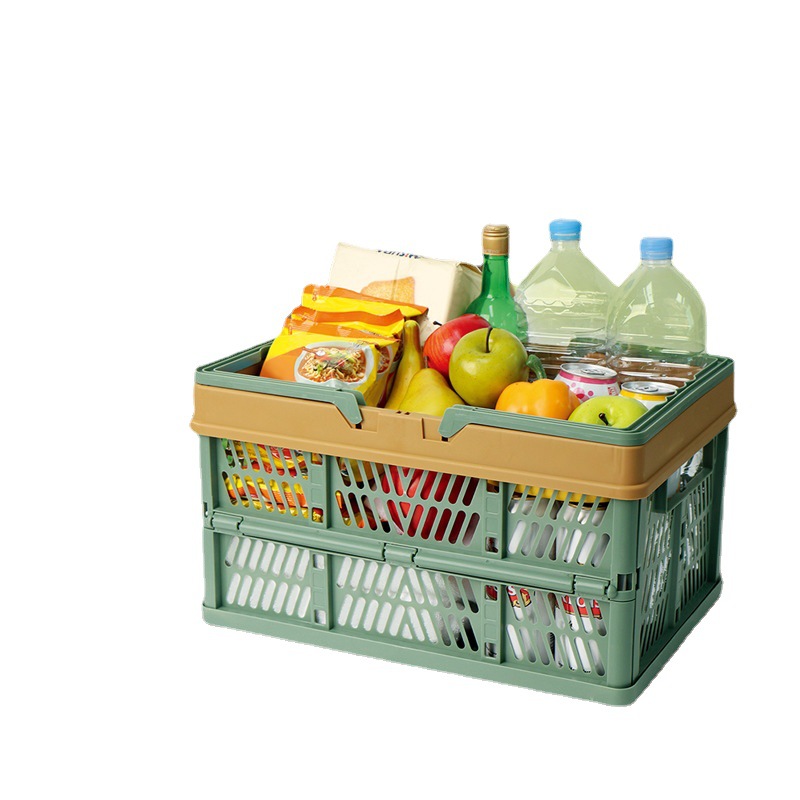 Large Collapsible Storage Basket with Handles - Portable Folding Crate for view 5