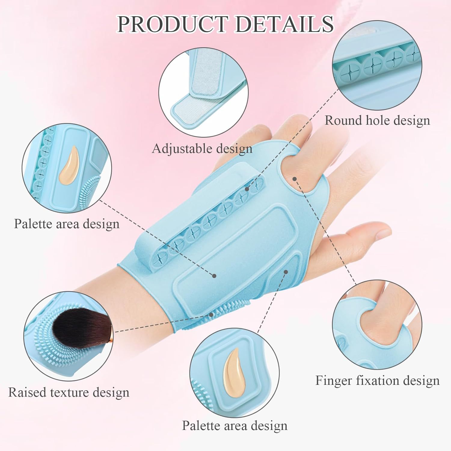 2pc Multi-Functional Silicone Makeup Artist Wristband - Wearable Palette view 3