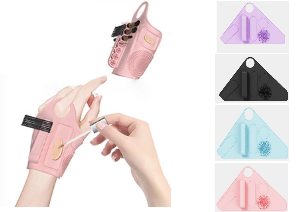 2pc Multi-Functional Silicone Makeup Artist Wristband - Wearable Palette view 2