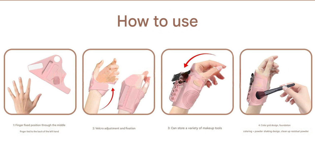 2pc Multi-Functional Silicone Makeup Artist Wristband - Wearable Palette view 11