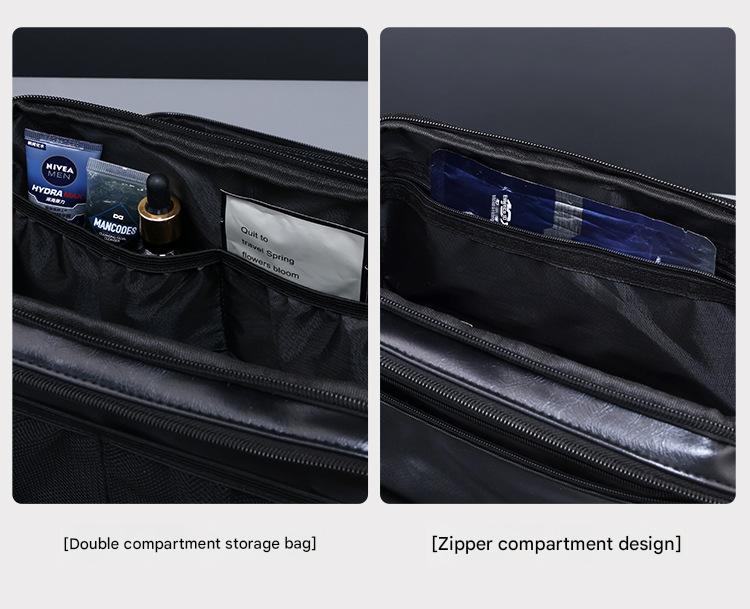 Large Capacity PU Leather Toiletry Bag - Multi-Compartment Dopp Kit & Cosmetic view 5