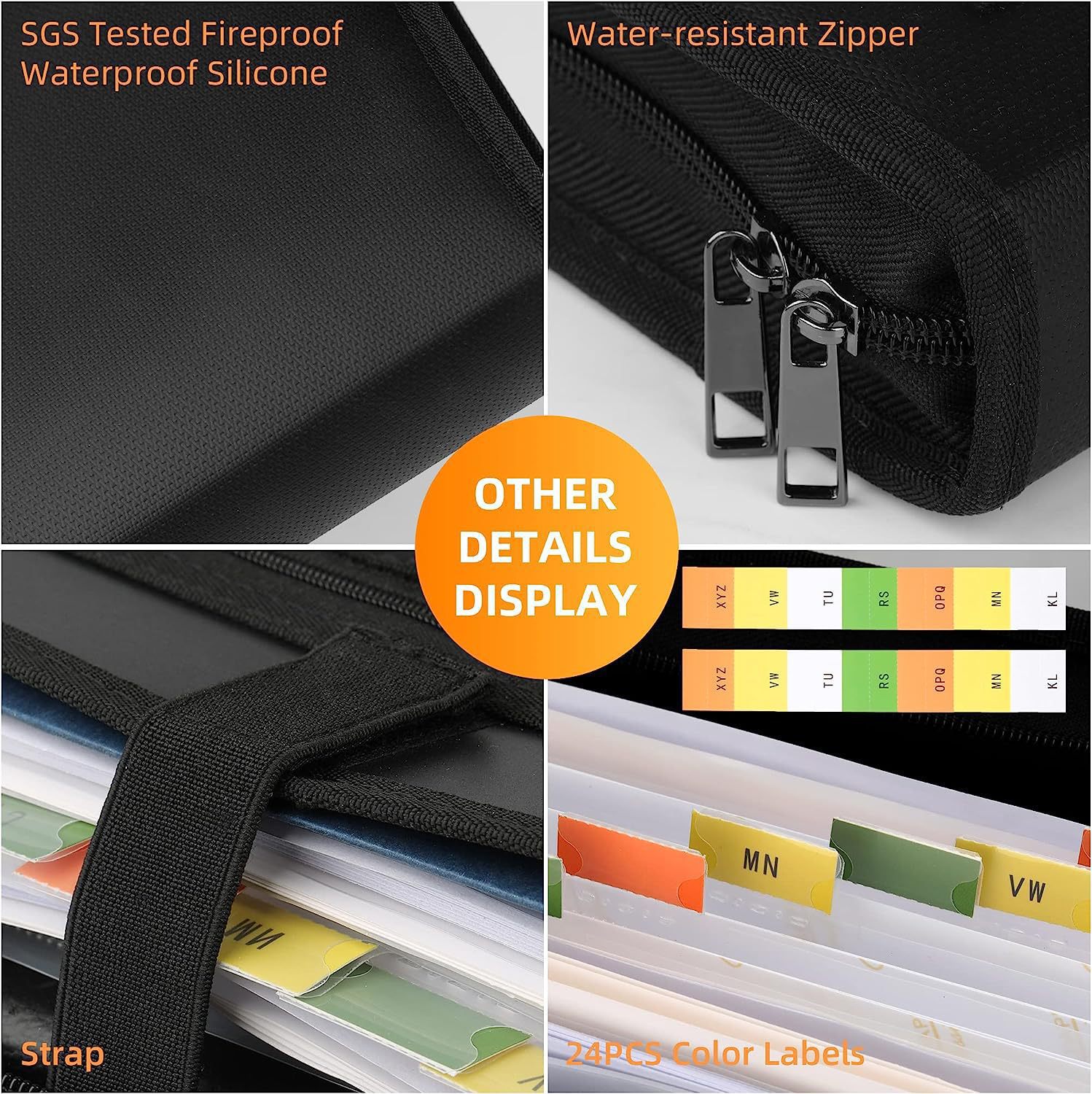 Fireproof & Waterproof Expanding File Folder Organizer with Zipper - Large view 7