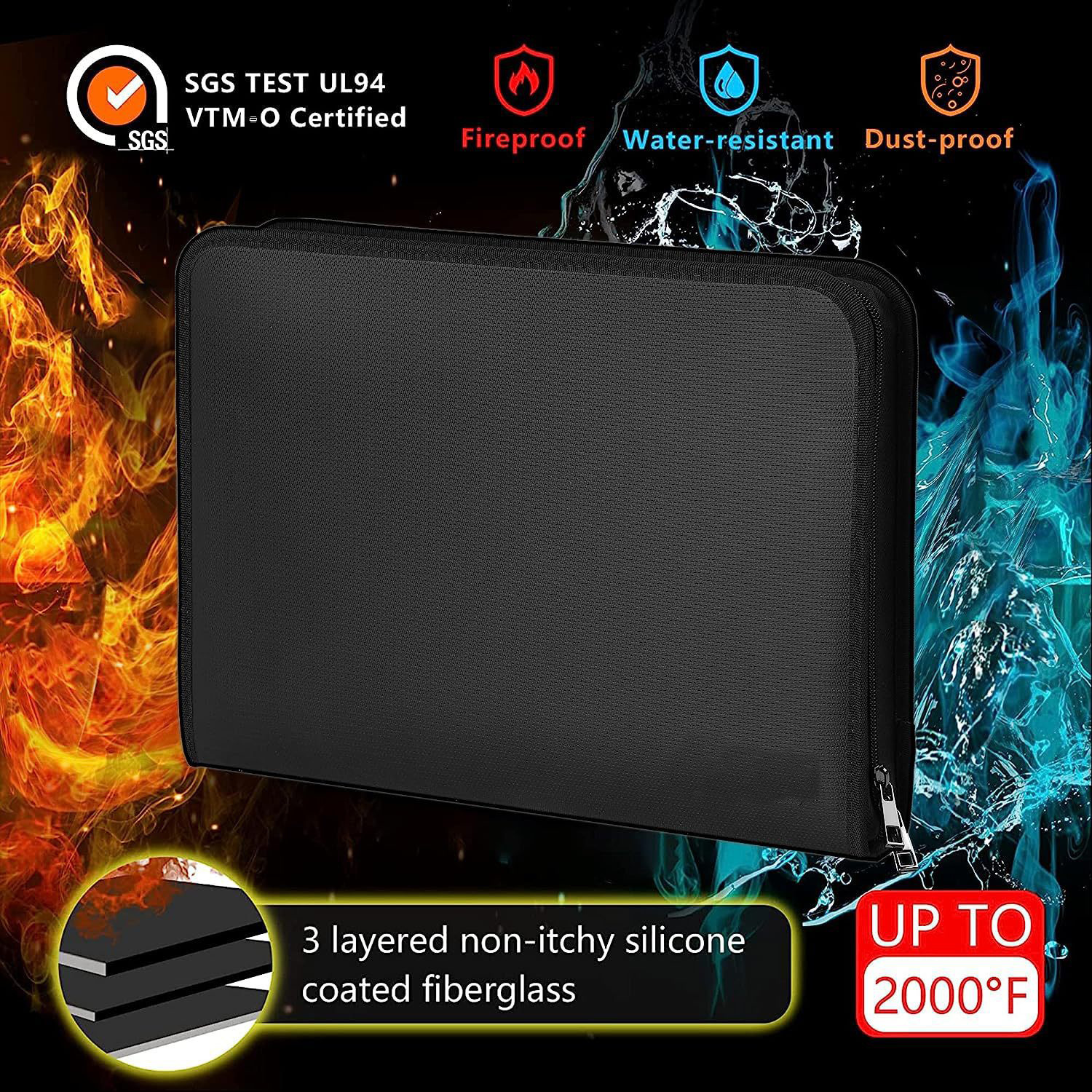 Fireproof & Waterproof Expanding File Folder Organizer with Zipper - Large view 8