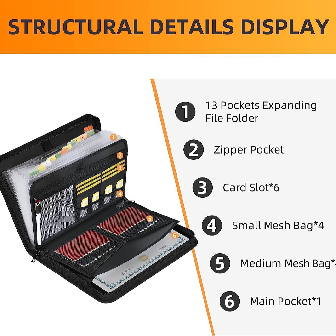Fireproof & Waterproof Expanding File Folder Organizer with Zipper - Large view 9