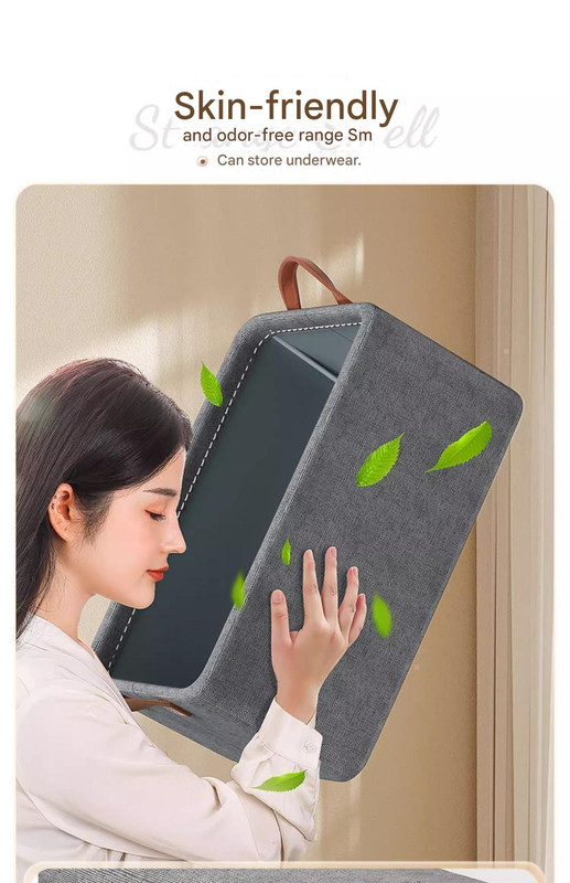 2pc Foldable Fabric Storage Bin with Steel Frame & Handles - 26L Stackable view 6