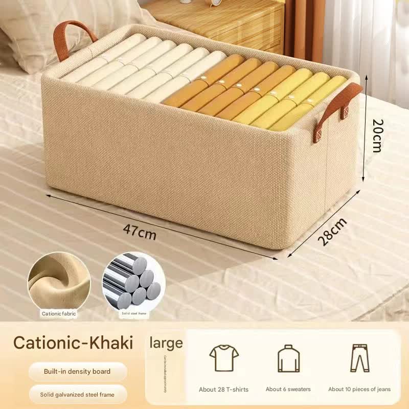 2pc Foldable Fabric Storage Bin with Steel Frame & Handles - 26L Stackable