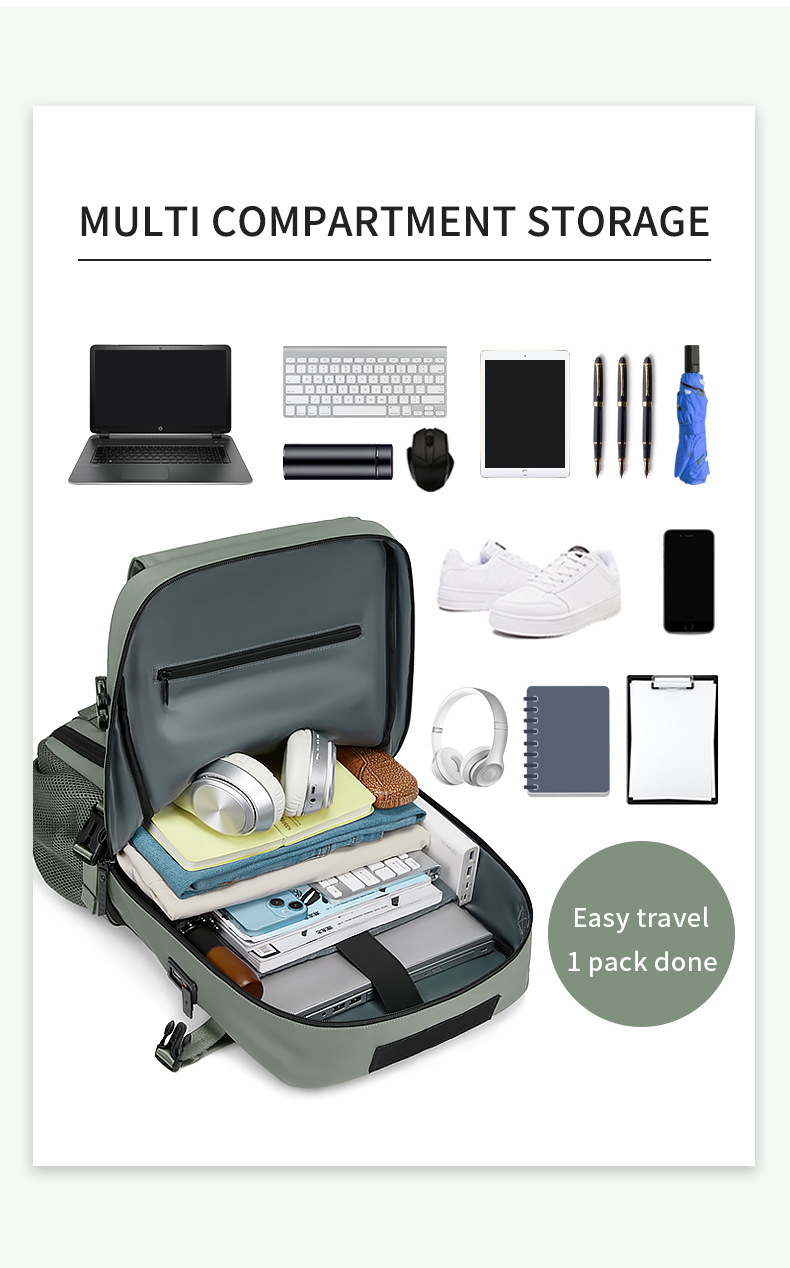4-in-1 Convertible Travel Backpack & Briefcase - Large Capacity view 4