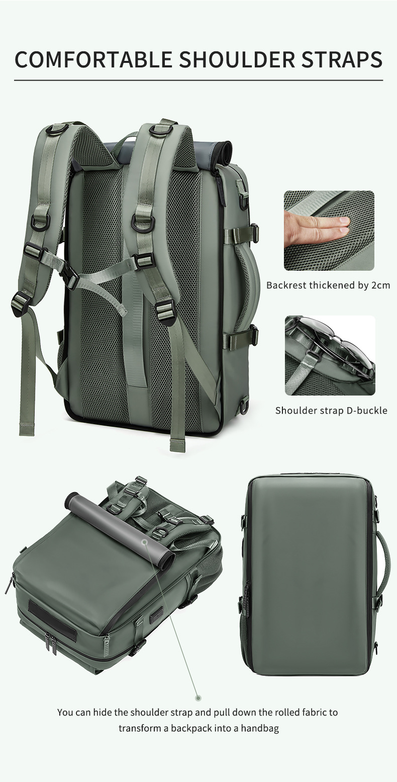 4-in-1 Convertible Travel Backpack & Briefcase - Large Capacity view 8