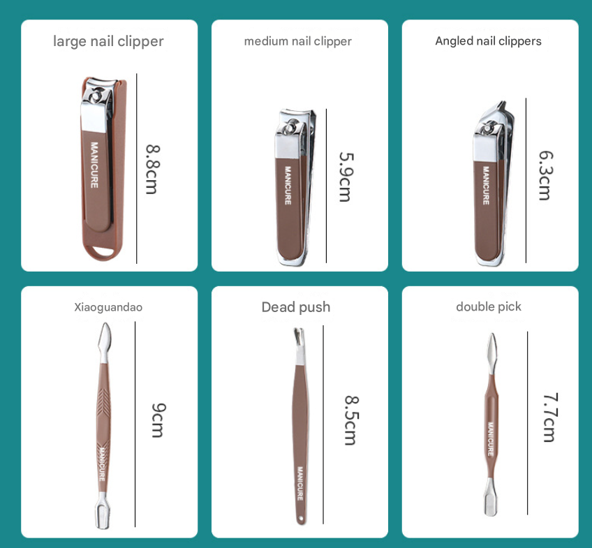 White Professional 13-Piece Manicure & Pedicure Set - Anti-Splash Carbon Steel view 2