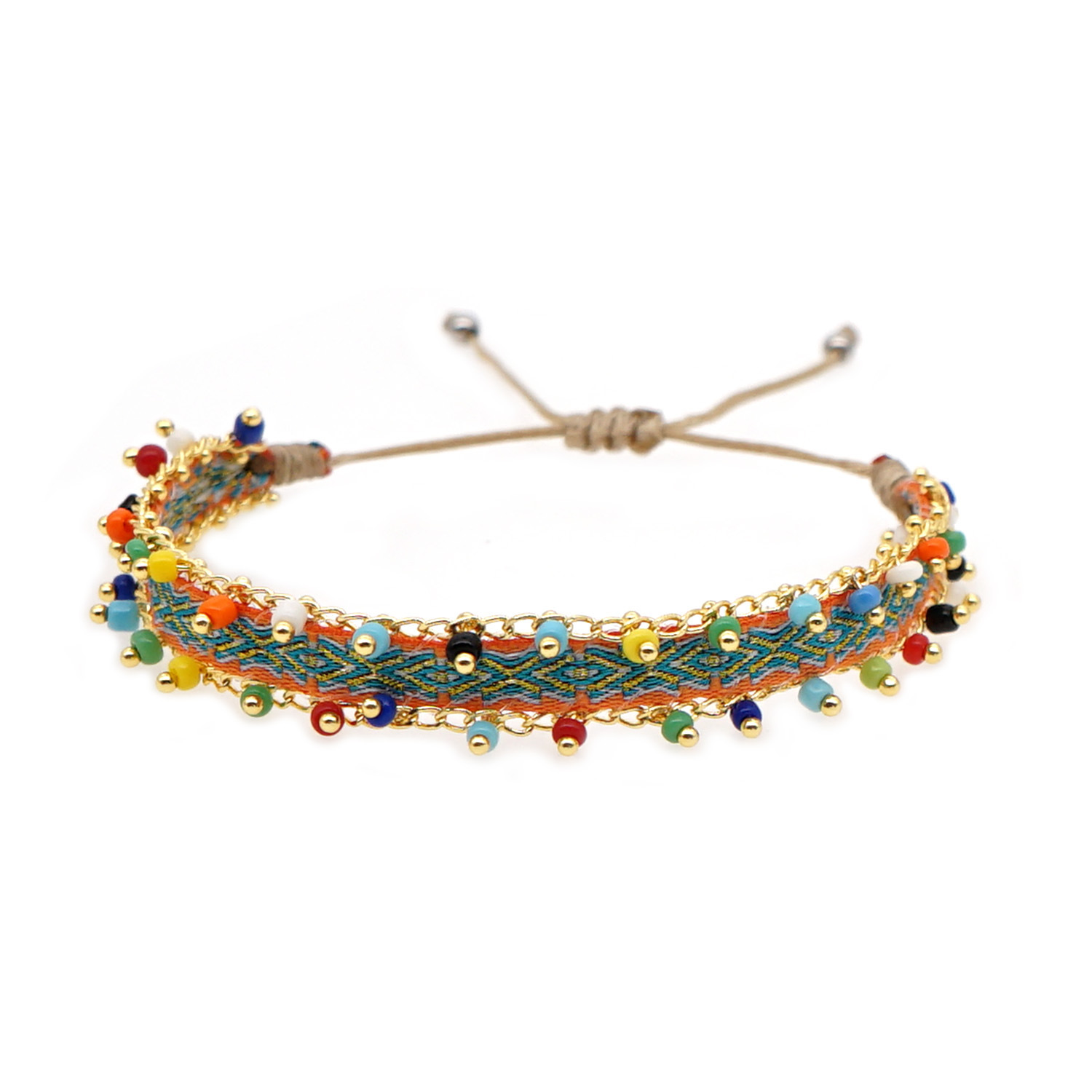 Green Style Artisan Boho Beaded Bracelet - Handmade Woven Friendship Band with