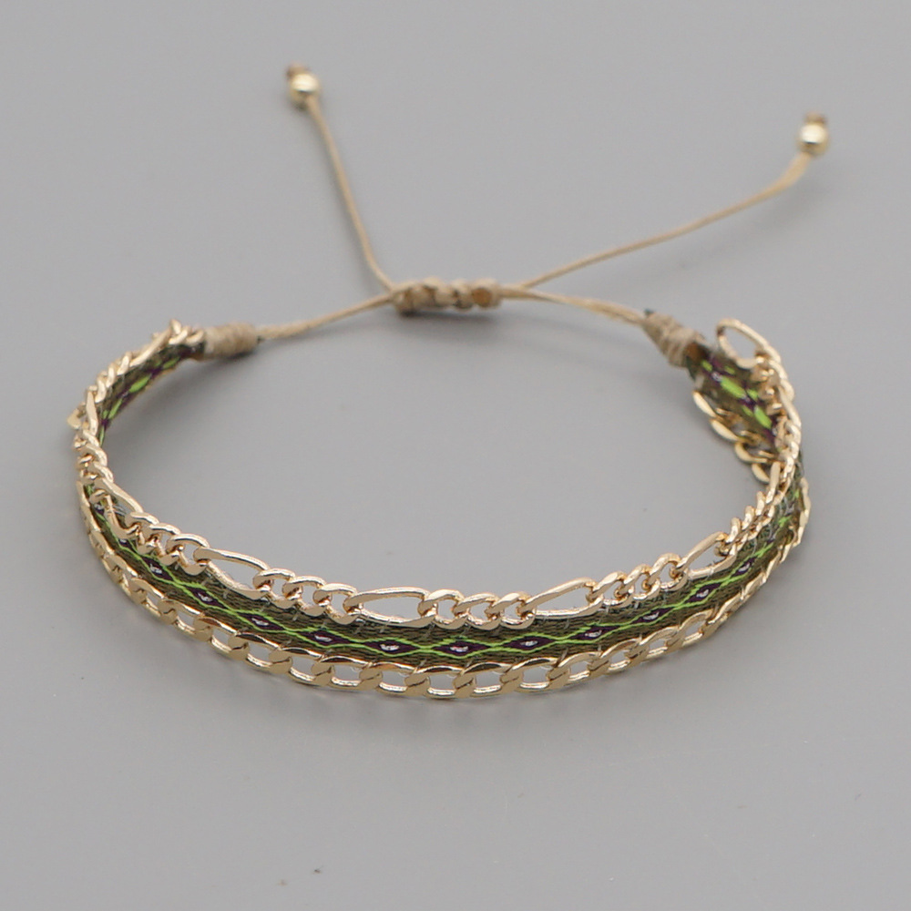 Beige-yellow Style Artisan Boho Beaded Bracelet - Handmade Woven Friendship