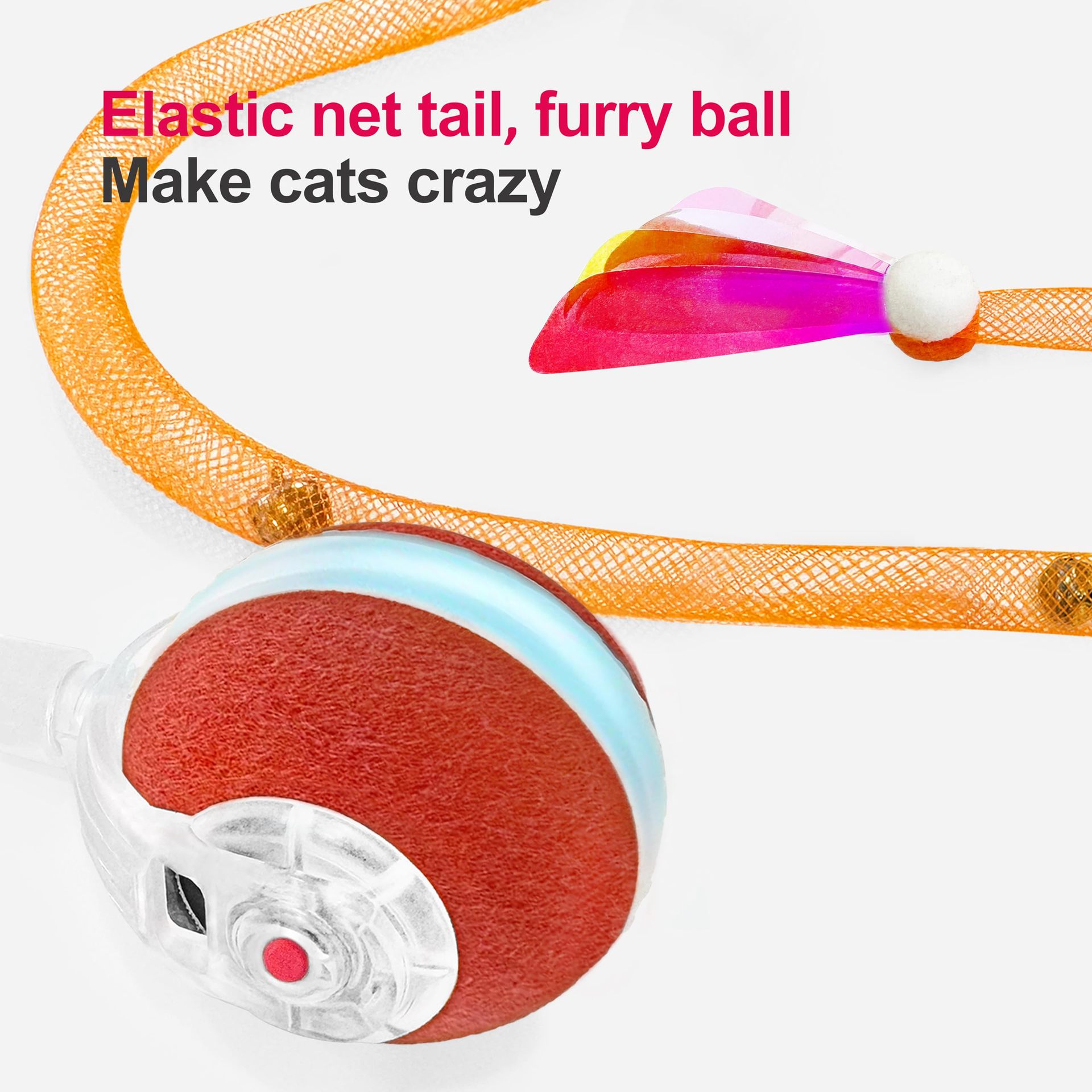 Blue Interactive Smart Electric Cat Toy Ball - Automatic Irregular Rolling view 4